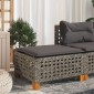 vidaXL Υποπόδιο Κήπου Γκρι 63,5x56x32 εκ. Συνθετικό Ρατάν με Μαξιλάρι