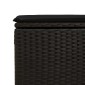 vidaXL Υποπόδιο Κήπου Μαύρο 55x55x37 εκ. Συνθετικό Ρατάν με Μαξιλάρι