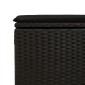 vidaXL Υποπόδιο Κήπου Μαύρο 55x55x37 εκ. Συνθετικό Ρατάν με Μαξιλάρι