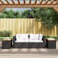 vidaXL Τραπεζάκια Κήπου 2 τεμ. Μαύρα 55x34x37εκ. Συνθ.Ρατάν/Μασίφ Ξύλο