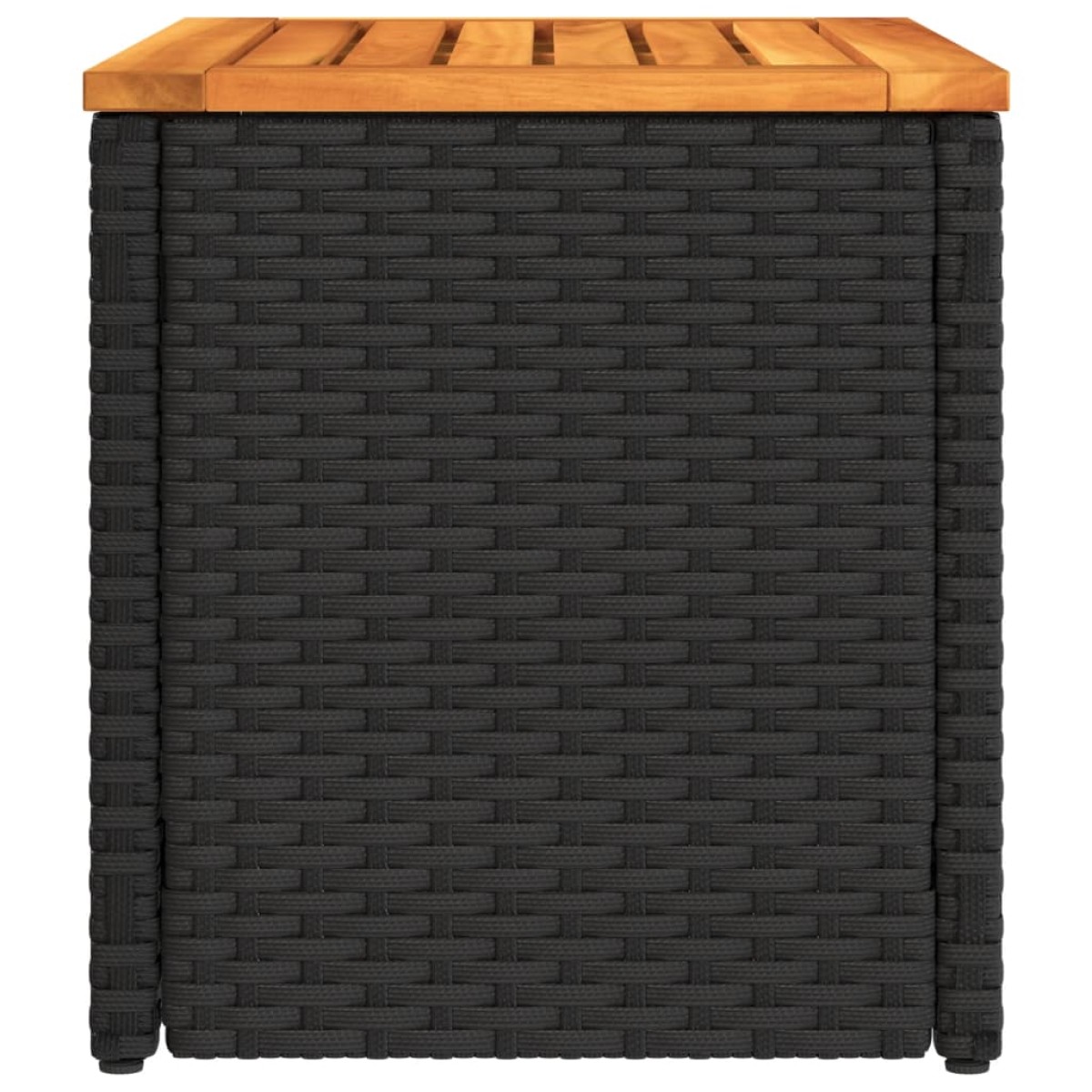 vidaXL Τραπεζάκια Κήπου 2 τεμ. Μαύρα 55x34x37εκ. Συνθ.Ρατάν/Μασίφ Ξύλο