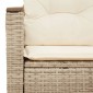 vidaXL Καναπές Κήπου Διθέσιος Μπεζ από Συνθετικό Ρατάν με Μαξιλάρια