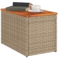 vidaXL Τραπεζάκια Κήπου 2 τεμ. Μπεζ 55x34x37εκ. Συνθ.Ρατάν/Μασίφ Ξύλο