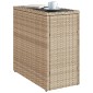 vidaXL Τραπέζι Κήπου με Γυάλινη Επιφ. Μπεζ 58x27,5x55 εκ. Συνθ. Ρατάν