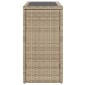 vidaXL Τραπέζι Κήπου με Γυάλινη Επιφ. Μπεζ 58x27,5x55 εκ. Συνθ. Ρατάν