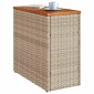 vidaXL Τραπέζι Κήπου με Ξύλινη Επιφάνεια Μπεζ 58x27,5x55εκ Συνθ Ρατάν