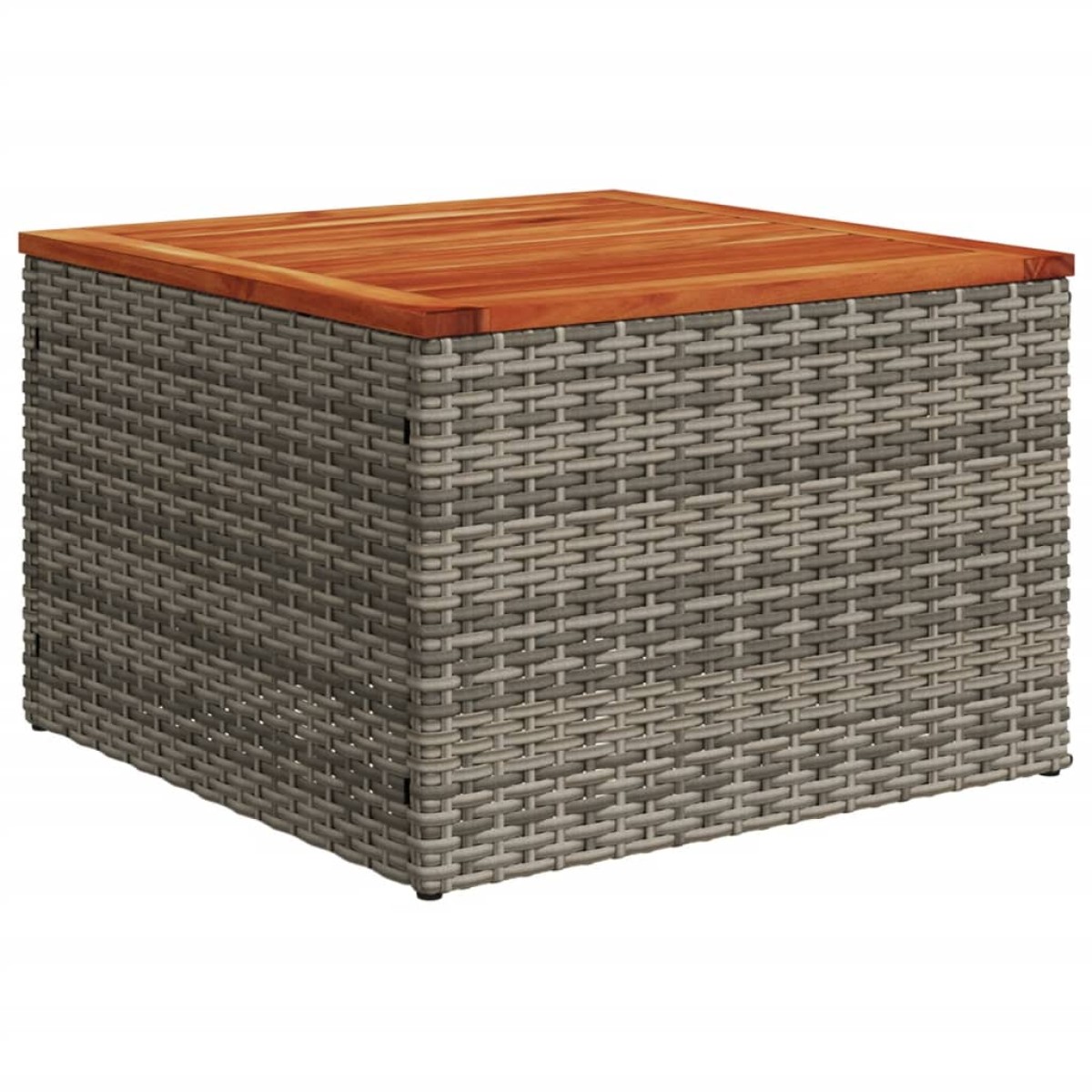vidaXL Τραπέζι Κήπου Γκρι 55x55x37 εκ. Συνθετικό Ρατάν / Ξύλο Ακακίας