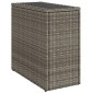 vidaXL Τραπέζι Κήπου με Γυάλινη Επιφ. Γκρι 58x27,5x55 εκ. Συνθ. Ρατάν