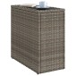 vidaXL Τραπέζι Κήπου με Γυάλινη Επιφ. Γκρι 58x27,5x55 εκ. Συνθ. Ρατάν