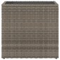 vidaXL Τραπέζι Κήπου με Γυάλινη Επιφ. Γκρι 58x27,5x55 εκ. Συνθ. Ρατάν