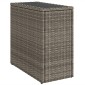 vidaXL Τραπέζι Κήπου με Γυάλινη Επιφ. Γκρι 58x27,5x55 εκ. Συνθ. Ρατάν
