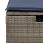 vidaXL Σκαμπό Κήπου με μαξιλάρι Γκρι 55 x 55 x 37 εκ συνθετικό ρατάν