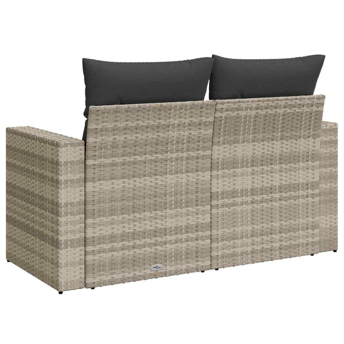 vidaXL Καναπές Κήπου Διθέσιος Αν. Γκρι από Συνθ. Ρατάν με Μαξιλάρια