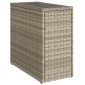 vidaXL Τραπέζι Κήπου με Γυάλινη Επιφ. Γκρι 58x27,5x55 εκ. Συνθ. Ρατάν