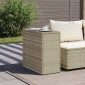 vidaXL Τραπέζι Κήπου με Γυάλινη Επιφ. Γκρι 58x27,5x55 εκ. Συνθ. Ρατάν