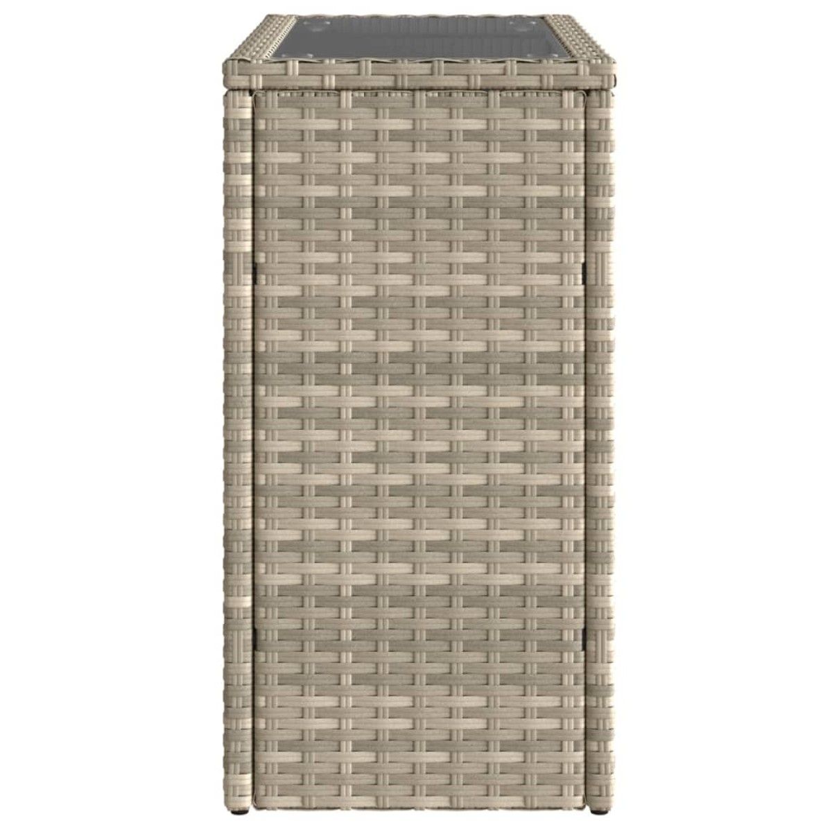vidaXL Τραπέζι Κήπου με Γυάλινη Επιφ. Γκρι 58x27,5x55 εκ. Συνθ. Ρατάν