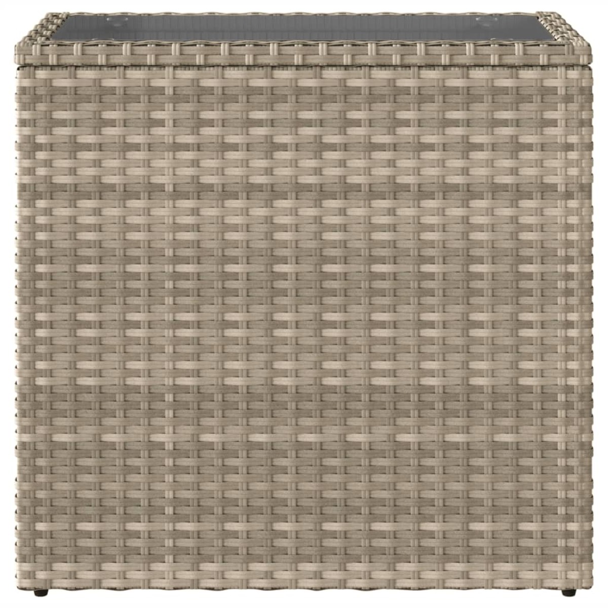vidaXL Τραπέζι Κήπου με Γυάλινη Επιφ. Γκρι 58x27,5x55 εκ. Συνθ. Ρατάν