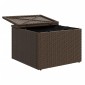 vidaXL Υποπόδιο Κήπου Καφέ 55x55x37 εκ. Συνθετικό Ρατάν με Μαξιλάρι