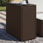 vidaXL Βοηθητικό Τραπεζάκι Κήπου με Γυάλινη Επιφάνεια Καφέ 58x27,5x55 εκ. από Συνθετικό Ρατάν