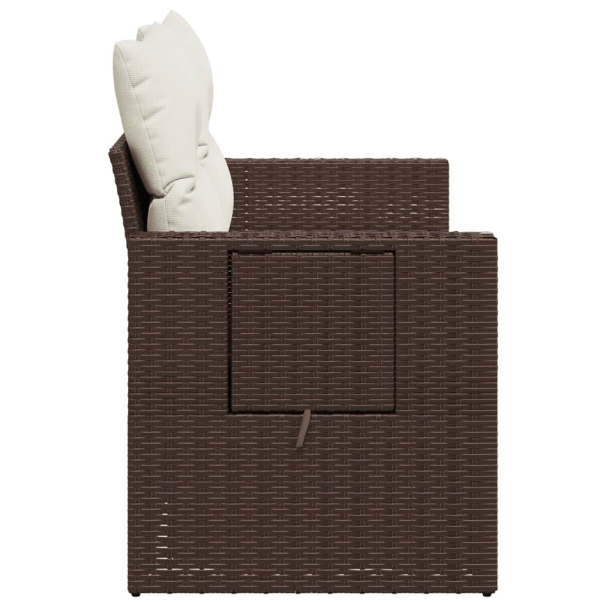 vidaXL Καναπές Κήπου Διθέσιος Καφέ από Συνθετικό Ρατάν με Μαξιλάρια