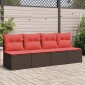 vidaXL | Καναπές Κήπου | Καφέ 220 x 62 x 69 εκ. συνθετικό ρατάν