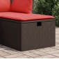 vidaXL Σκαμπό Κήπου με Μαξιλάρι Καφέ 55x55x37 εκ. από Συνθετικό Ρατάν