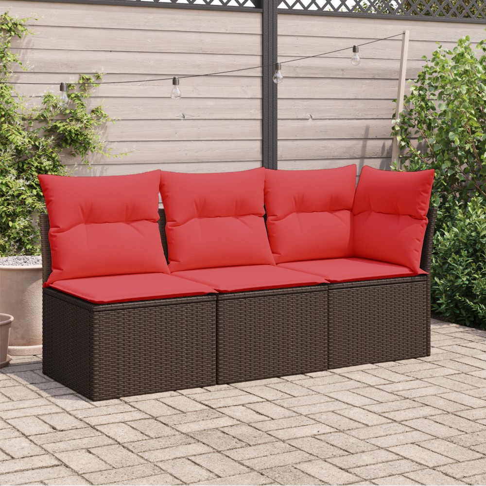 vidaXL | Καναπές Κήπου | με μαξιλάρι Καφέ 172 x 62 x 69 εκ. Πολυ ράταν