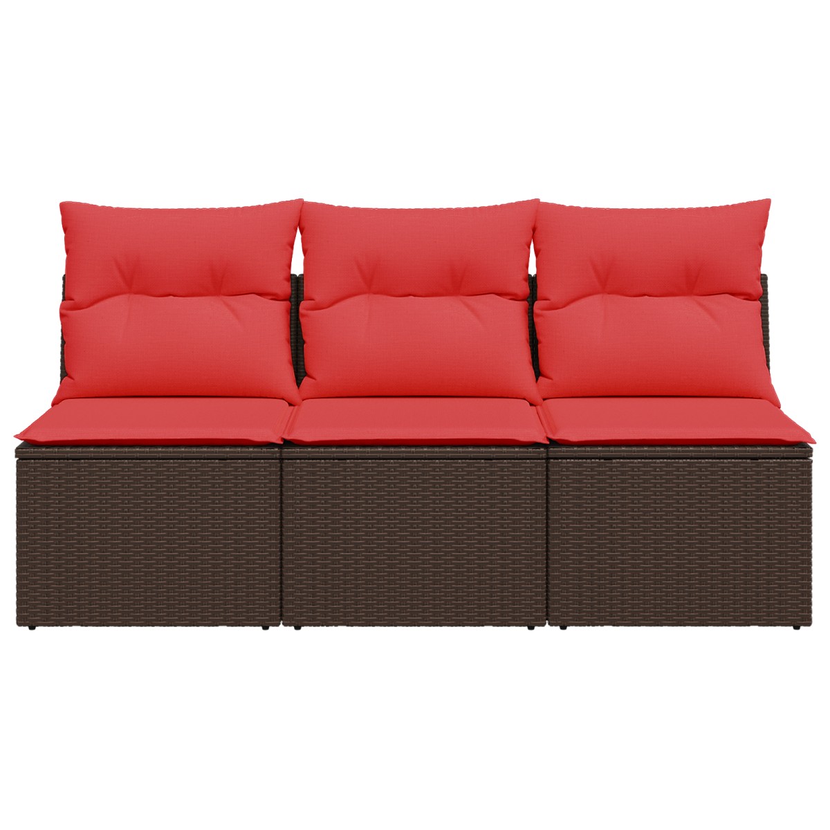 vidaXL | Καναπές Κήπου | με μαξιλάρι Καφέ 165 x 62 x 69 εκ Πολυ ράταν