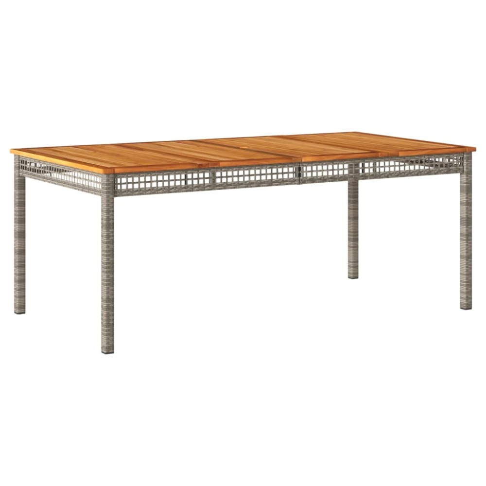vidaXL Τραπέζι Κήπου Γκρι 180x90x75 εκ. Συνθετικό Ρατάν / Ξύλο Ακακίας