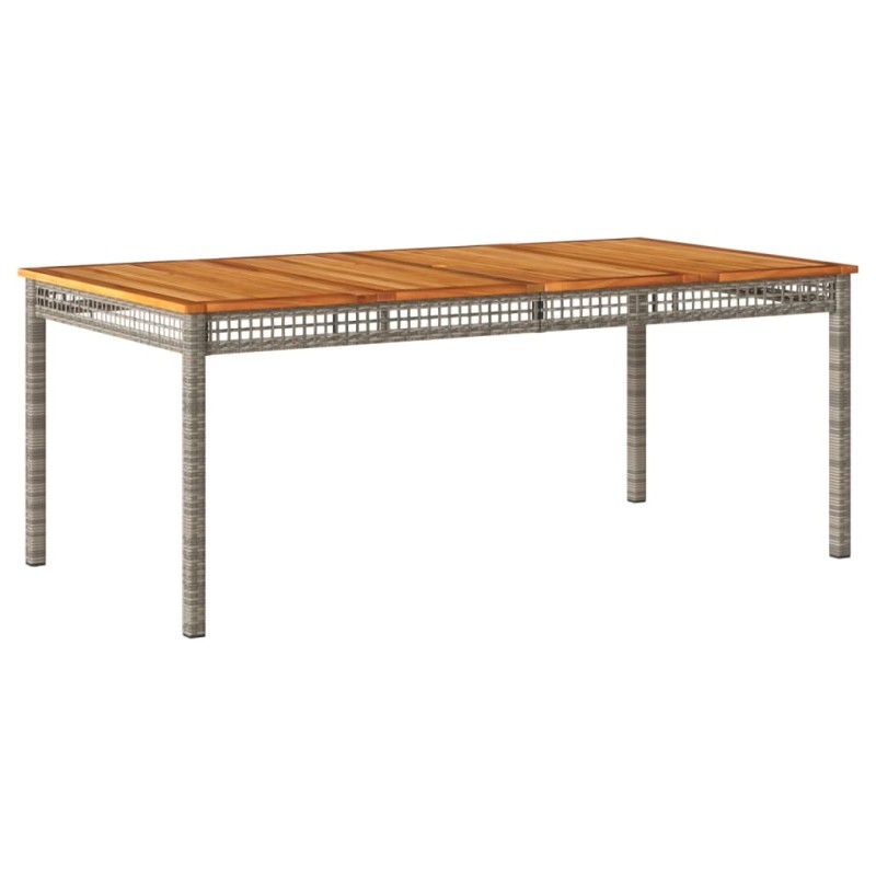 vidaXL Τραπέζι Κήπου Γκρι 180x90x75 εκ. Συνθετικό Ρατάν / Ξύλο Ακακίας