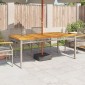 vidaXL Τραπέζι Κήπου Γκρι 180x90x75 εκ. Συνθετικό Ρατάν / Ξύλο Ακακίας