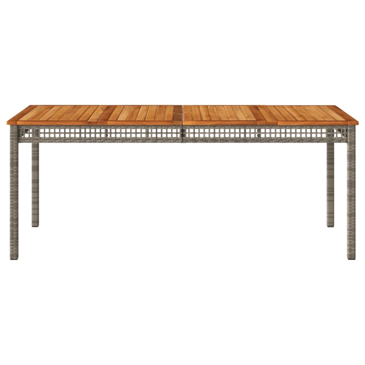 vidaXL Τραπέζι Κήπου Γκρι 180x90x75 εκ. Συνθετικό Ρατάν / Ξύλο Ακακίας