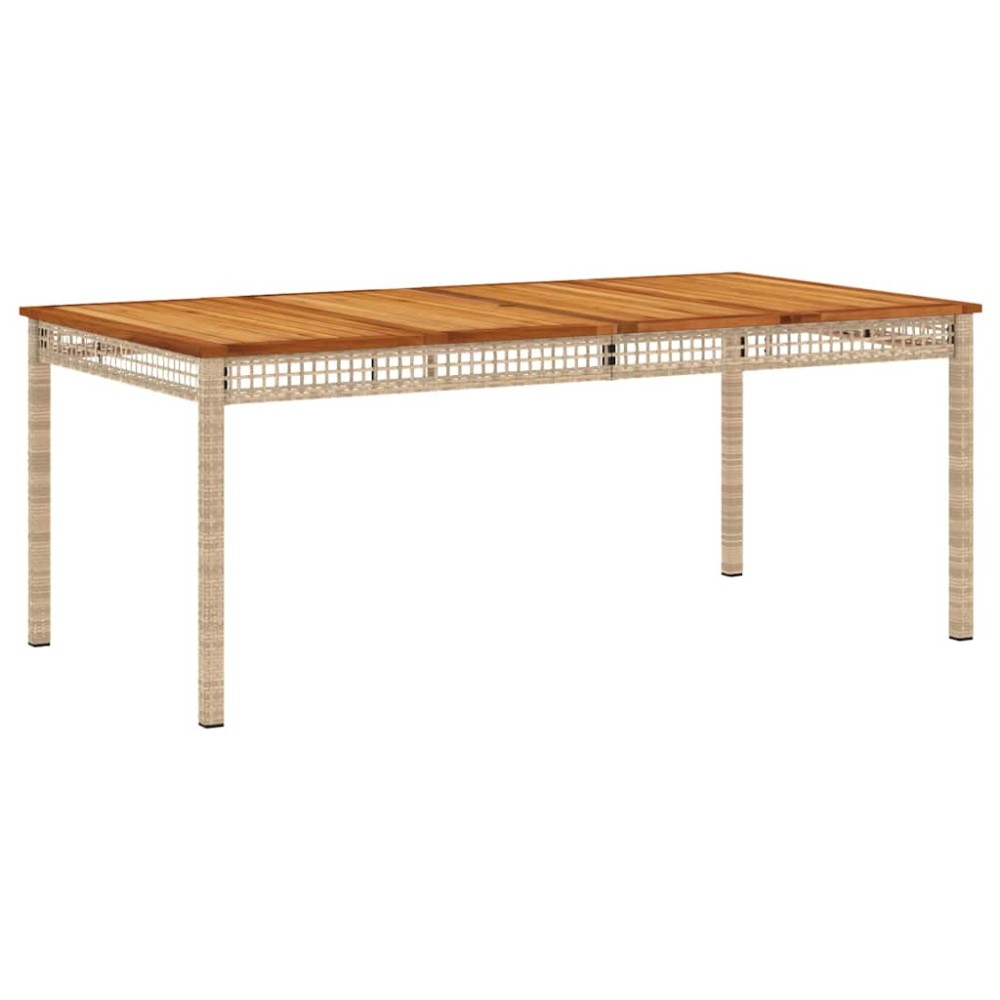 vidaXL Τραπέζι Κήπου Μπεζ 180x90x75 εκ. Συνθετικό Ρατάν / Ξύλο Ακακίας
