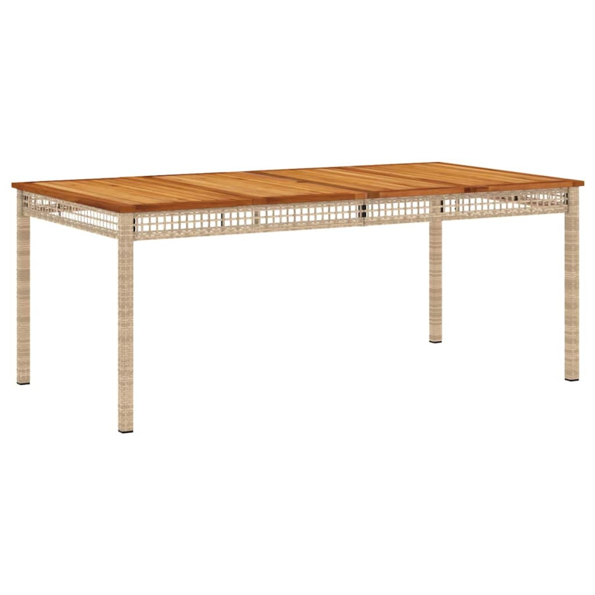 vidaXL Τραπέζι Κήπου Μπεζ 180x90x75 εκ. Συνθετικό Ρατάν / Ξύλο Ακακίας