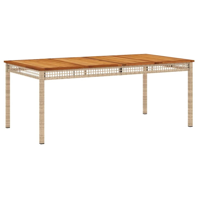 vidaXL Τραπέζι Κήπου Μπεζ 180x90x75 εκ. Συνθετικό Ρατάν / Ξύλο Ακακίας