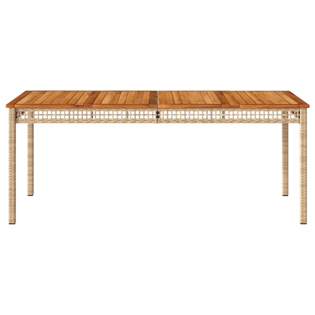 vidaXL Τραπέζι Κήπου Μπεζ 180x90x75 εκ. Συνθετικό Ρατάν / Ξύλο Ακακίας