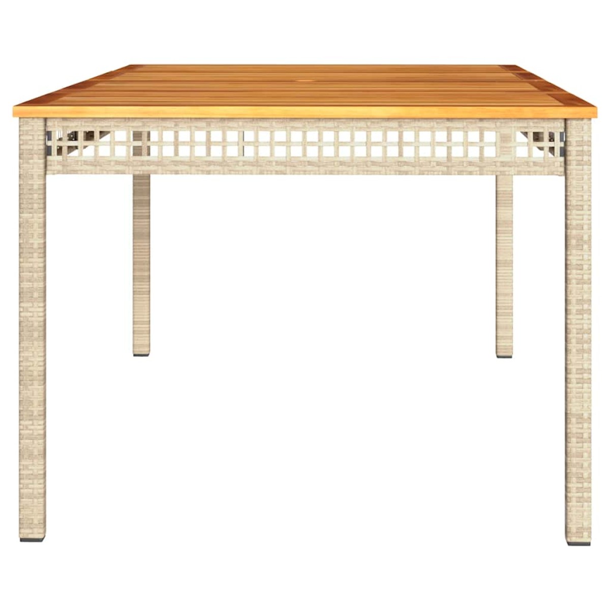 vidaXL Τραπέζι Κήπου Μπεζ 180x90x75 εκ. Συνθετικό Ρατάν / Ξύλο Ακακίας