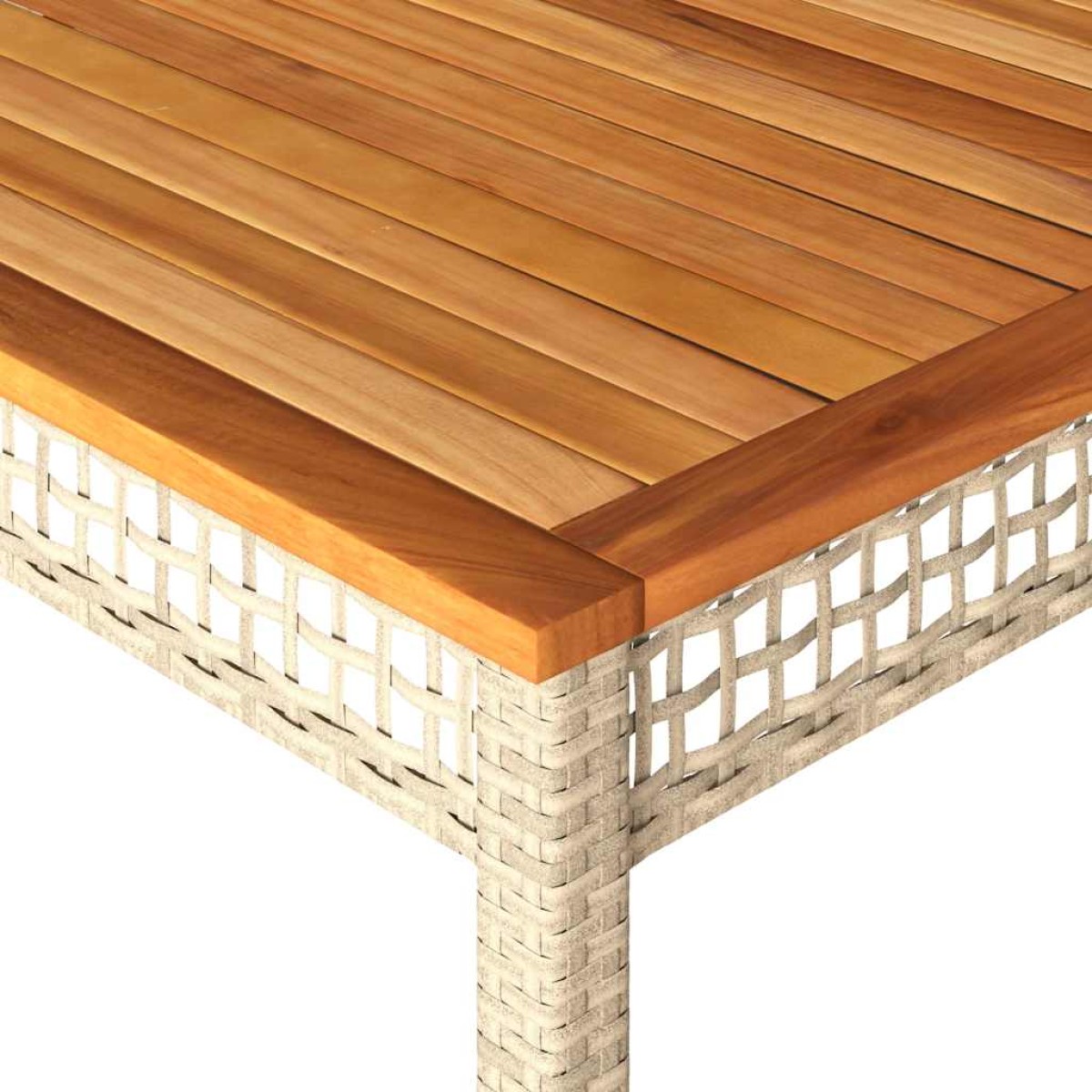vidaXL Τραπέζι Κήπου Μπεζ 180x90x75 εκ. Συνθετικό Ρατάν / Ξύλο Ακακίας