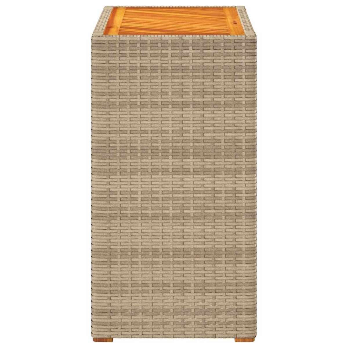 vidaXL Τραπέζι Κήπου με Ξύλινη Επιφάνεια Μπεζ 60x40x75 εκ Συνθ. Ρατάν