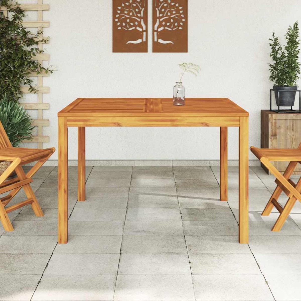 vidaXL Τραπεζαρία Κήπου 110x110x75 εκ. από Μασίφ Ξύλο Ακακίας