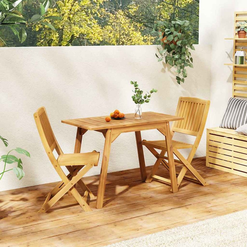 vidaXL Σετ μπαλκονιού 3 Τεμαχίων από Μασίφ Ξύλο Ακακίας