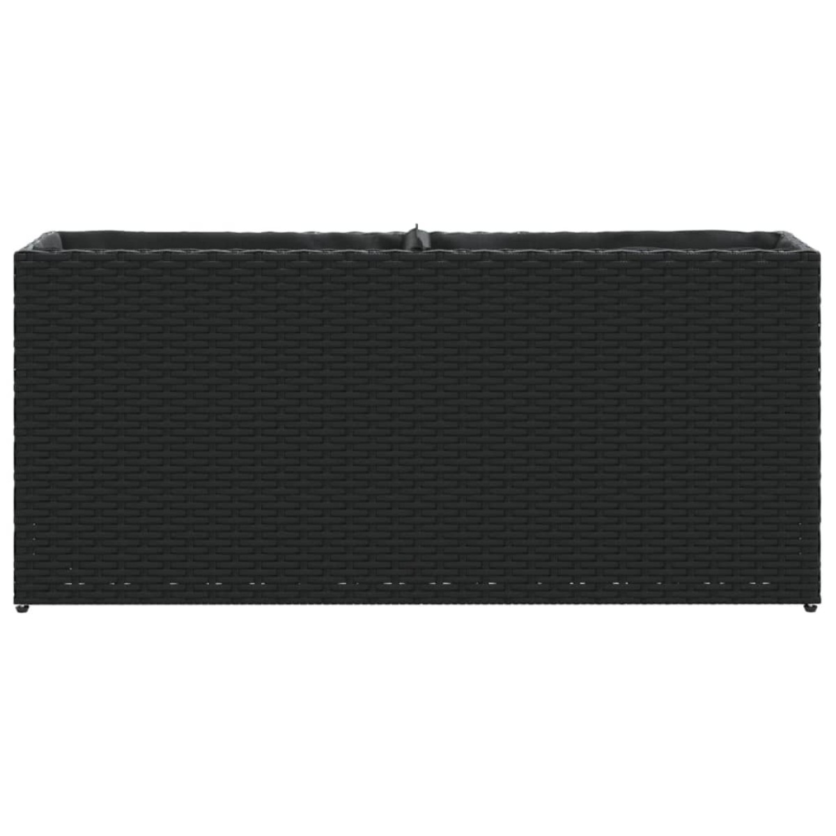 vidaXL Ζαρντινιέρα Κήπου Μαύρη 90x20x40εκ. Συνθ. Ρατάν με 2 Γλάστρες