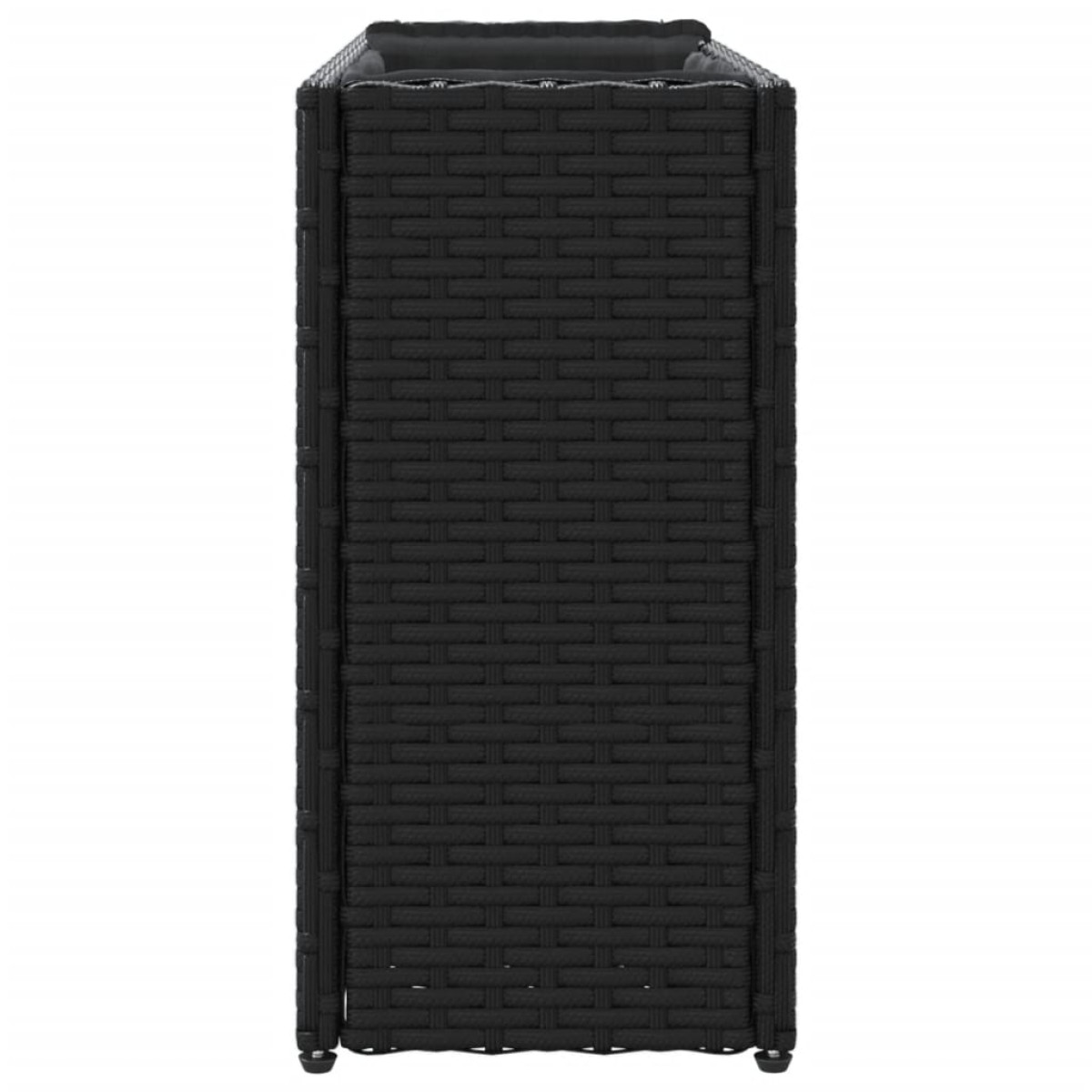 vidaXL Ζαρντινιέρα Κήπου Μαύρη 90x20x40εκ. Συνθ. Ρατάν με 2 Γλάστρες