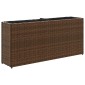 vidaXL Ζαρντινιέρα Κήπου Καφέ 90x20x40εκ. Συνθ. Ρατάν με 2 Γλάστρες
