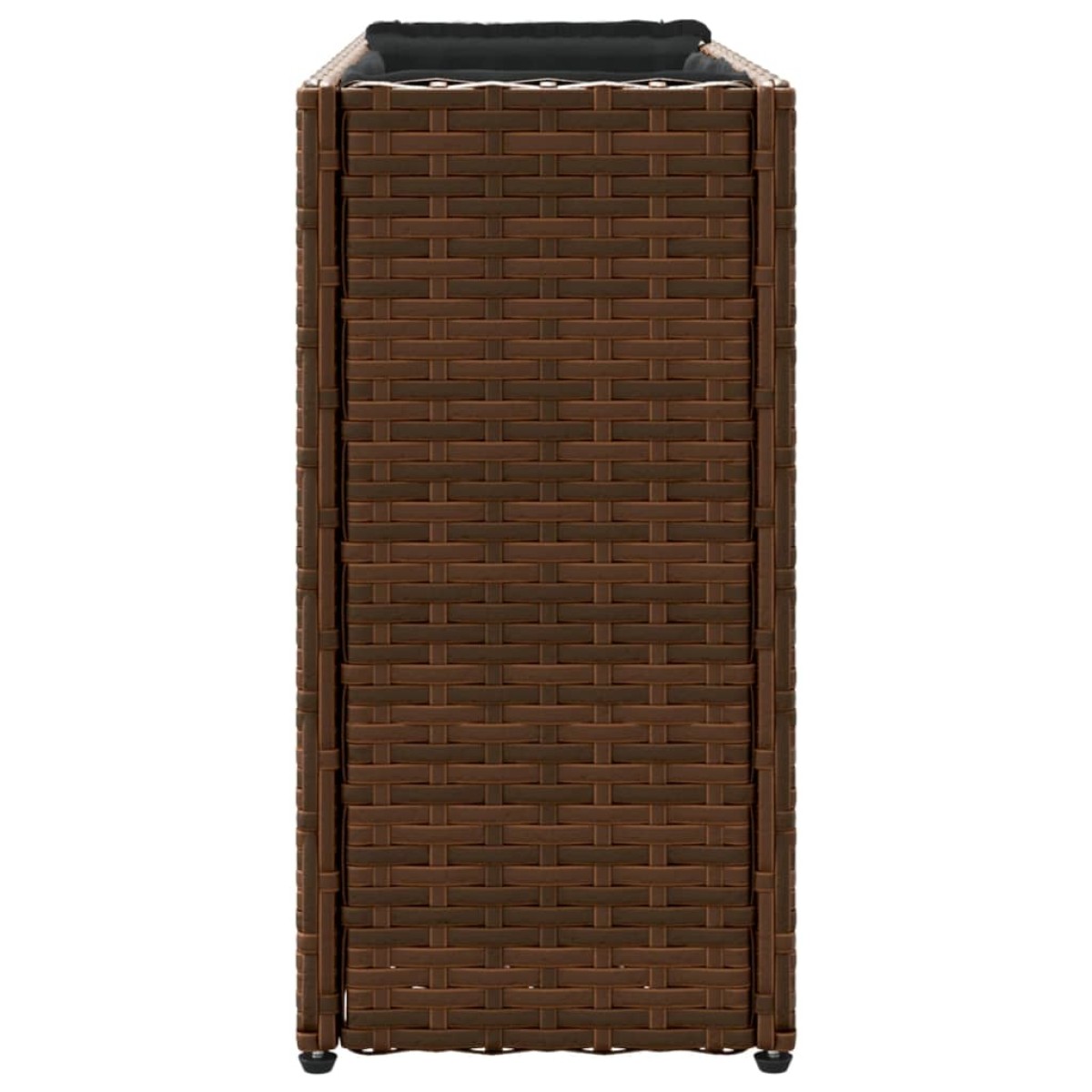 vidaXL Ζαρντινιέρα Κήπου Καφέ 90x20x40εκ. Συνθ. Ρατάν με 2 Γλάστρες