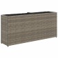 vidaXL Ζαρντινιέρα Κήπου Γκρι 90x20x40εκ. Συνθ. Ρατάν με 2 Γλάστρες