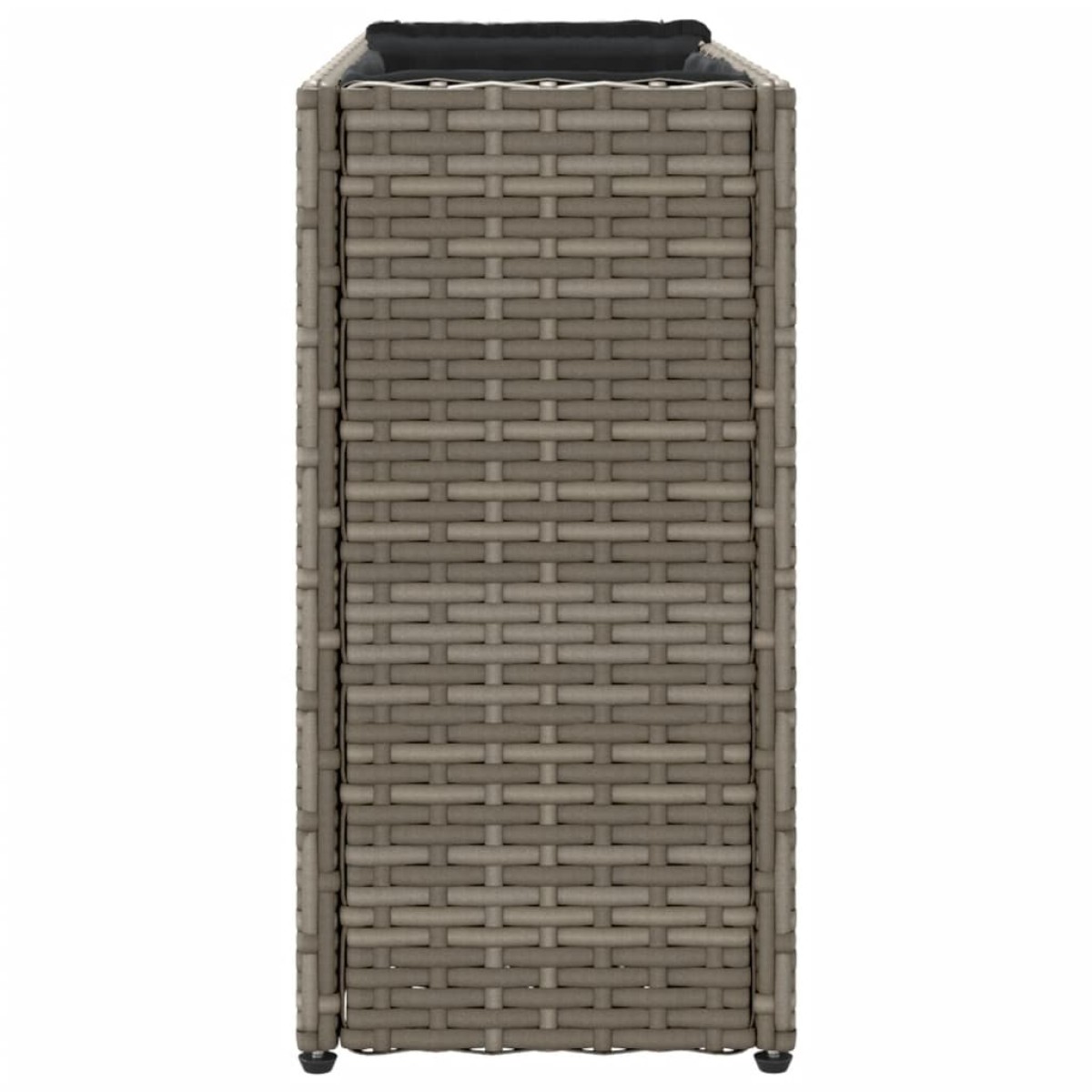 vidaXL Ζαρντινιέρα Κήπου Γκρι 90x20x40εκ. Συνθ. Ρατάν με 2 Γλάστρες