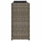 vidaXL Ζαρντινιέρα Κήπου Γκρι 90x20x40εκ. Συνθ. Ρατάν με 2 Γλάστρες