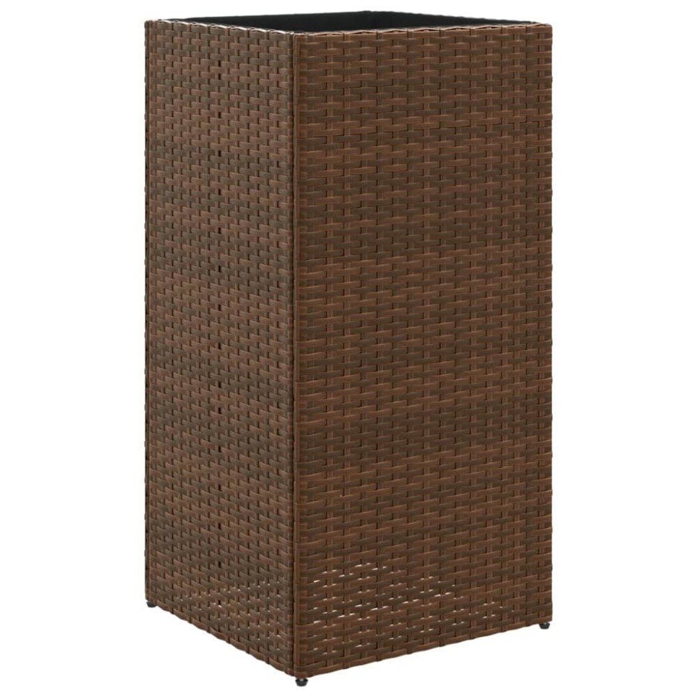 vidaXL Ζαρντινιέρα Κήπου Καφέ 40x40x80 εκ. από Συνθετικό Ρατάν