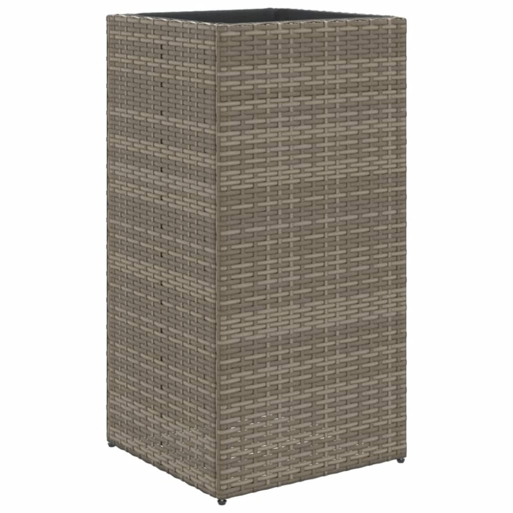 vidaXL Ζαρντινιέρα Κήπου Γκρι 40x40x80 εκ. από Συνθετικό Ρατάν